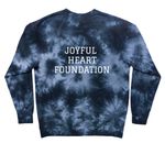 Simple Heart Sweatshirt, a Black Tie Dye Crewneck Sweatshirt (back-view)