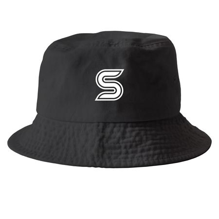 S Logo, a Black Printed Bucket Hat