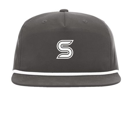S Logo, a Charcoal/ White Printed Umpqua Snapback Cap