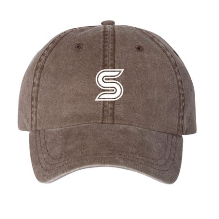S Logo, a Brown Printed Pigment Dye Baseball Cap