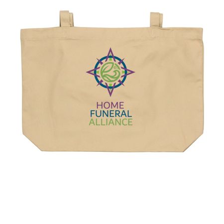 Home Funeral Alliance Tote Bags, a Oyster Large Organic Cotton Tote Bag
