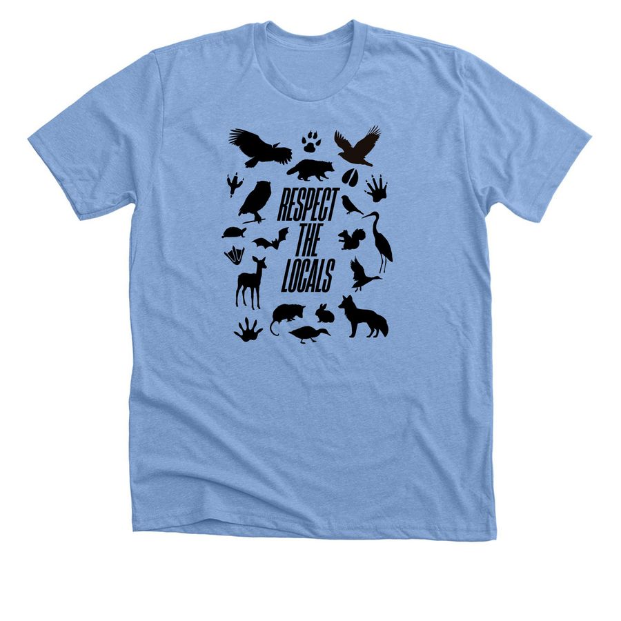 Respect the Locals: Wildlife, a Heather Carolina Blue Premium Unisex Tee