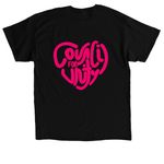CFU "Hearted" Hot pink, a Black Classic Unisex Tee (back-view)
