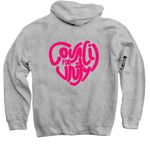 CFU "Hearted" Hot pink, a Sport Grey Pullover Hoodie (back-view)