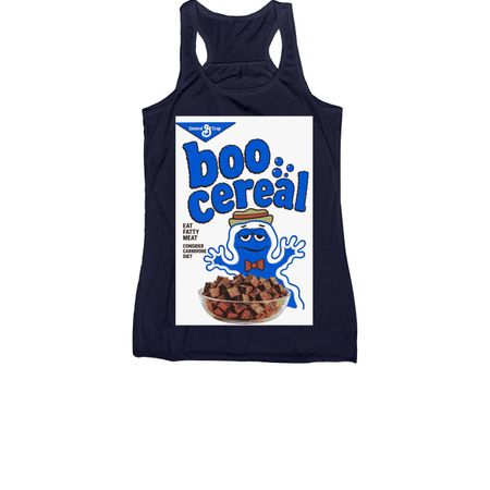 Boo cereal!, a Navy Women's Racerback