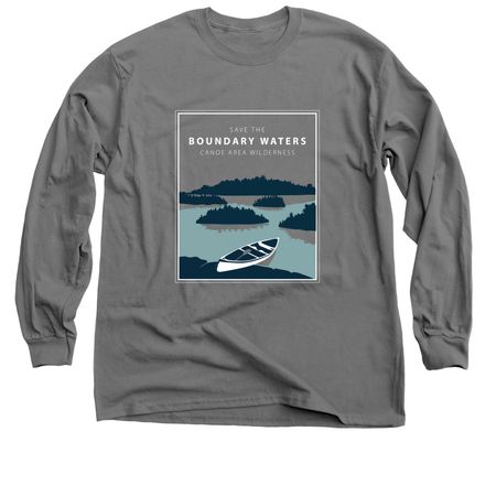 Boundary Waters Islands , a Charcoal Classic Long Sleeve Tee