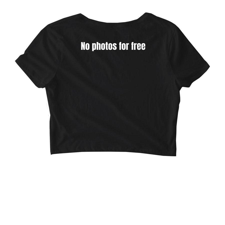 Baddie, a Black Women's Fitted Cropped Tee (back-view)