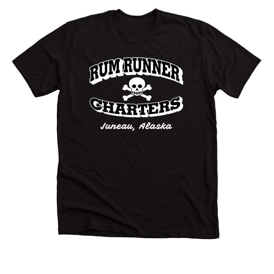 Rum Runner Original Logo, a Black Heather Premium Unisex Tee
