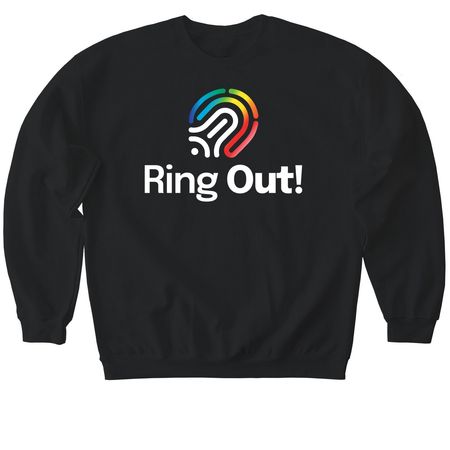 Ring Out Shirts: Dark Colors!, a Black Softstyle Crewneck Sweatshirt