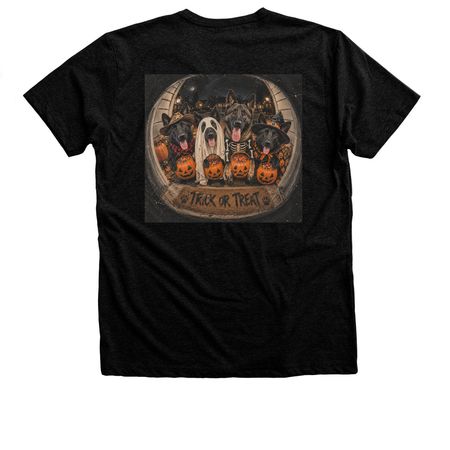 Trick or Treat '26, a Black Heather Premium Unisex Tee (back-view)