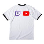 GemCityGoon Tops!, a White/ Jet Black Cotton Ringer Tee (back-view)