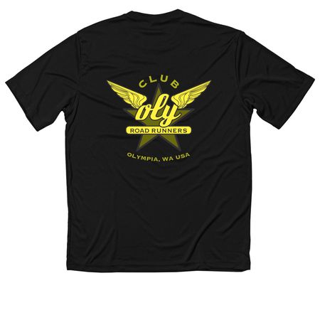 Short & Long Sleeve Athletic Tops, a Black Classic Performance Tee (back-view)