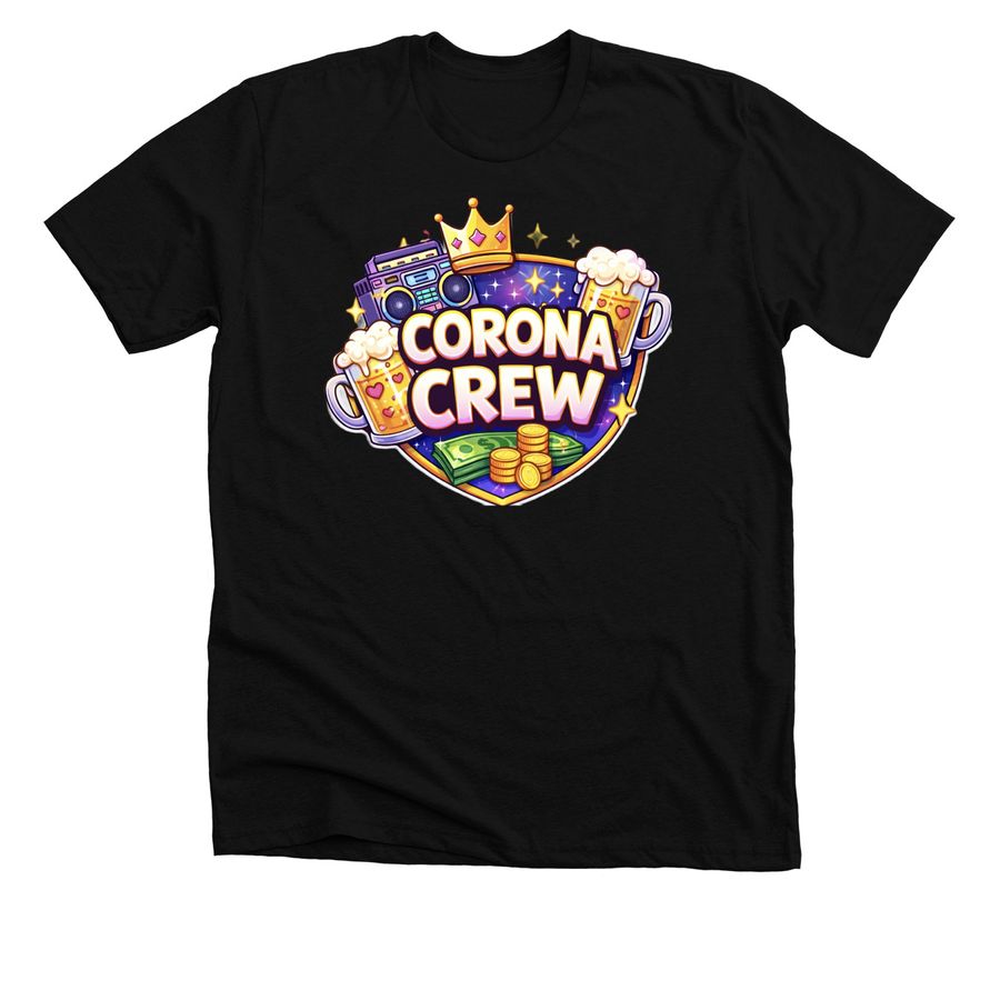 The Official Corona Crew Tee, a Solid Black Blend Premium Unisex Tee