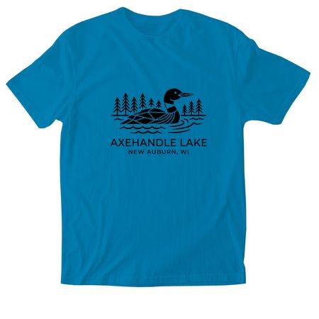 Shirts with Black Logo, a Sapphire Softstyle Cotton Tee