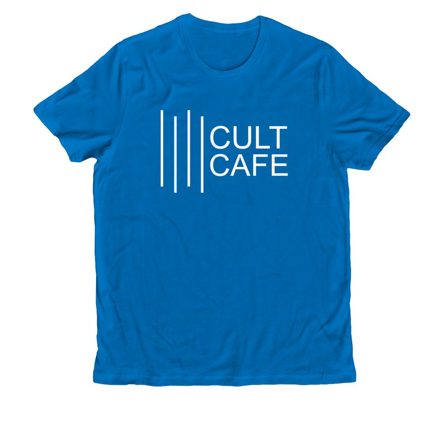 Cult Caf?: White Logo&nbsp;Shirts & Hoodies, a Beacon Blue Allmade Organic Cotton Unisex Tee