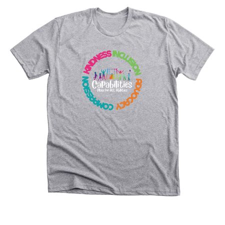 Kindness. Compassion. Inclusion. Advocacy, a Athletic Heather Premium Unisex Tee