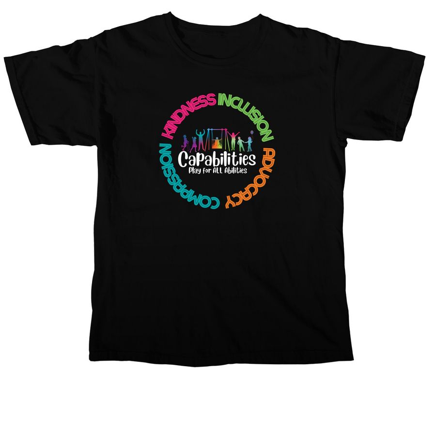 Kindness. Compassion. Inclusion. Advocacy, a Black Comfort Colors Unisex Tee