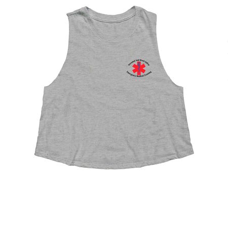 P.A.W.S Women's Cropped Tank, a Athletic Heather Women's Cropped Racerback Tank