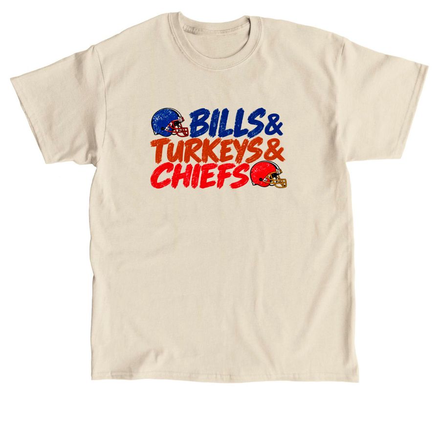 Bills Turkeys Chiefs Thanksgiving Football Sp, a Sand Classic Unisex Tee