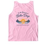 In the Business of Better Days, a Blossom Comfort Colors Tank Top (back-view)