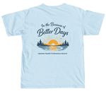 In the Business of Better Days, a Chambray Comfort Colors Unisex Tee (back-view)