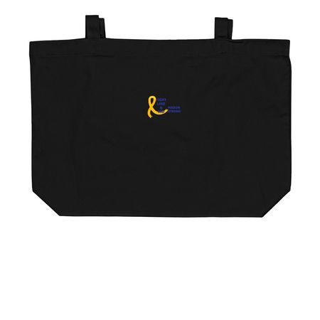 Fight like a kid, a Black Large Organic Cotton Tote Bag