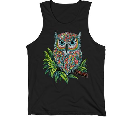 Edgy owl&nbsp;, a Black Premium Cotton Tank