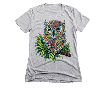 Edgy owl&nbsp;, a Dark Heather Grey Women's Slim Fit Tee
