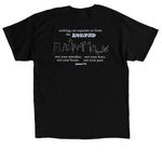 Romans 8:38 what can separate us?, a Black Classic Unisex Tee (back-view)