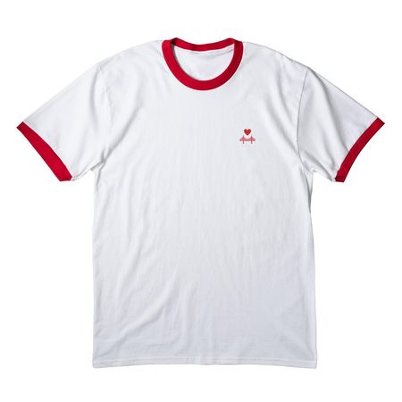 ?? of the City, a White/ Red Cotton Ringer Tee