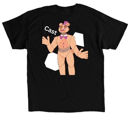 Fredbear, a Black Classic Unisex Tee (back-view)
