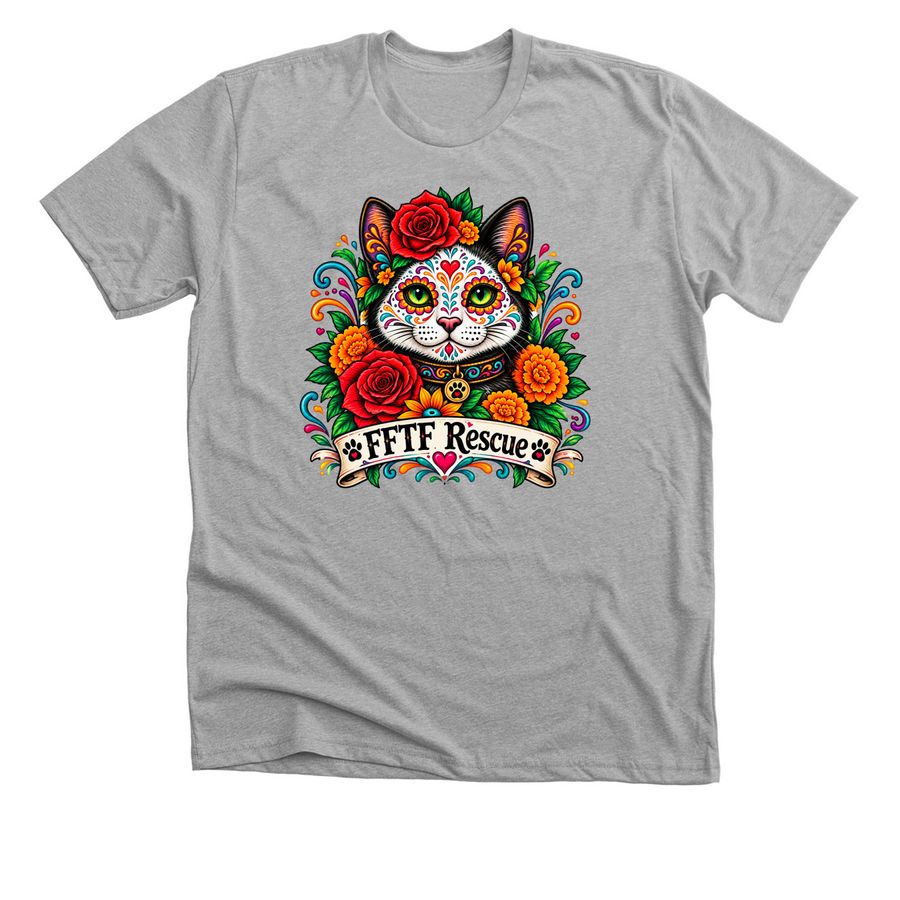 FFTF dia-de-la black cat, a Athletic Heather Premium Unisex Tee