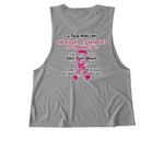 Pink Rebellion Tee, a Aluminum Grey Allmade Eco Triblend Women?s Muscle Tank (back-view)