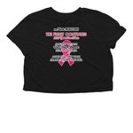 Pink Rebellion Tee, a Black Women?s Flowy Cropped Tee (back-view)