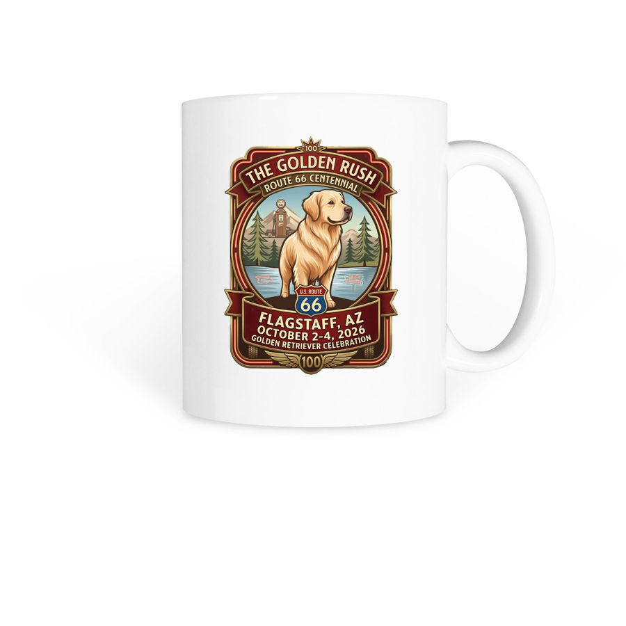 Golden Rush Coffee Mug, a White Coffee Mug
