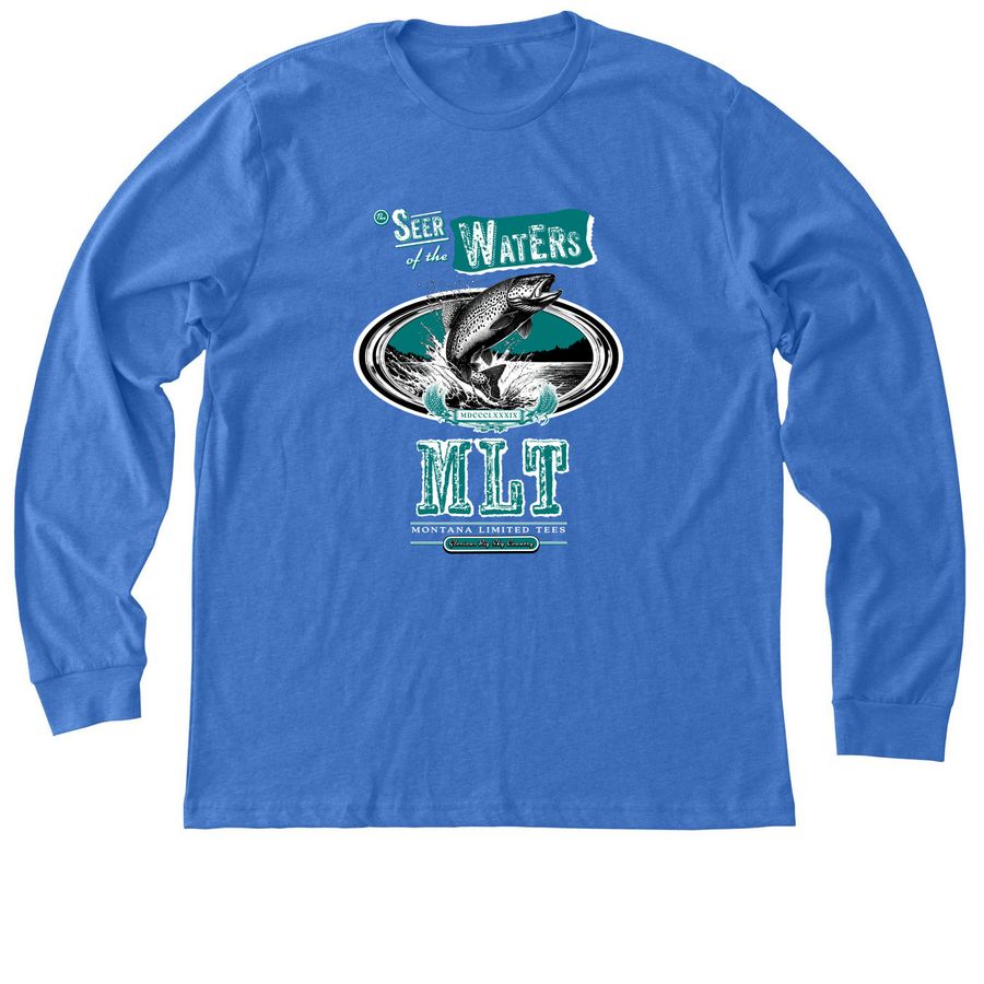 Seer of the Waters, a Heather True Royal Premium Long Sleeve Tee