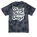 Roxxy Good Vibes Only (Dark Mode), a Black Crystal Tie Dye Tee (back-view)