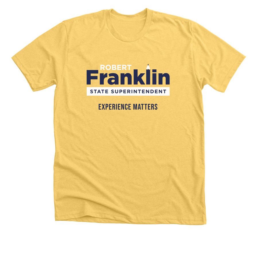 Robert Franklin Logo 1, a Heather Yellow Gold Premium Unisex Tee
