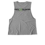 My Milkweed Brings All the Bugs to the Yard!, a Aluminum Grey Allmade Eco Triblend Women?s Muscle Tank (back-view)