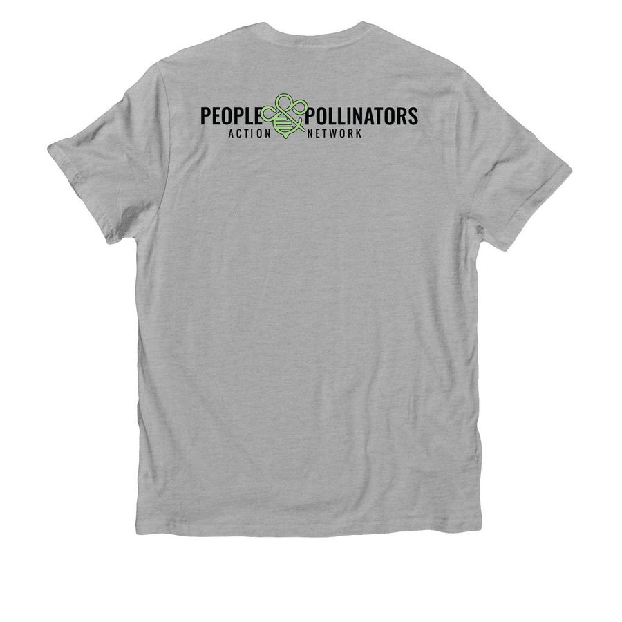 My Milkweed Brings All the Bugs to the Yard!, a Granite Grey Heather Allmade Organic Cotton Unisex Tee (back-view)