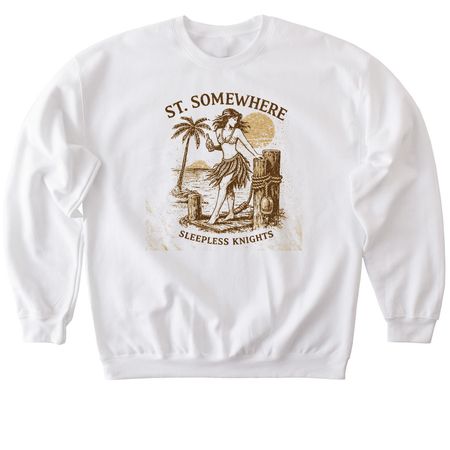 Dockside Dancer, St. Somewhere, a White Softstyle Crewneck Sweatshirt