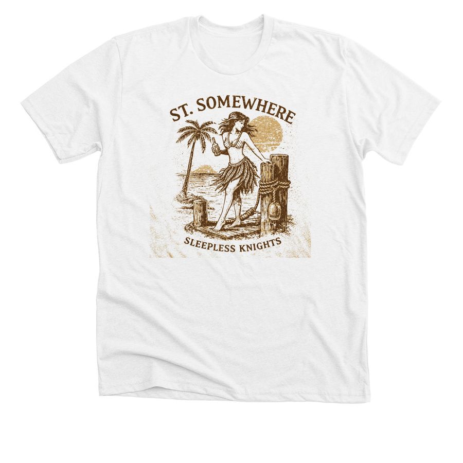 Dockside Dancer, St. Somewhere, a Solid White Blend Premium Unisex Tee