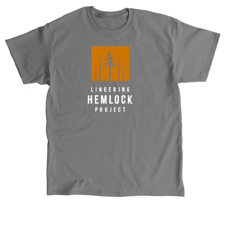 Shirts with white logo, a Charcoal Classic Unisex Tee