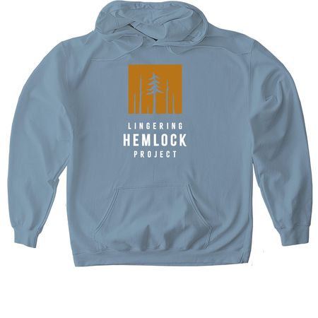 Shirts with white logo, a Stone Blue Gildan Softstyle Pullover Hoodie