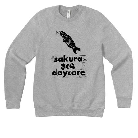 Sakura Daycare Koinobori Sweatshirt 2, a Athletic Heather Premium Raglan Crewneck Sweatshirt