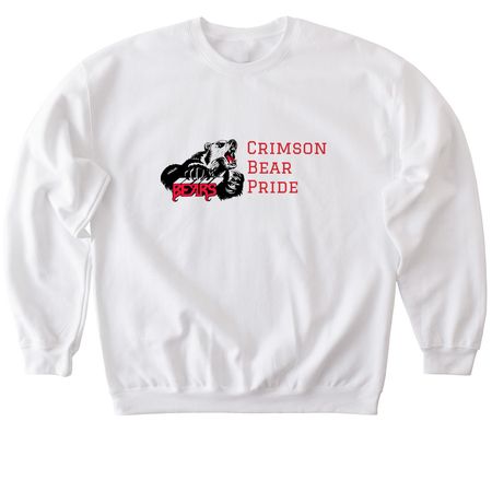 Crimson Bear Pride, a White Softstyle Crewneck Sweatshirt