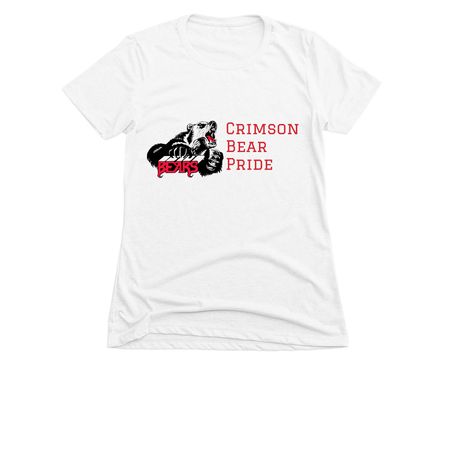 Crimson Bear Pride, a White Women's Slim Fit Tee