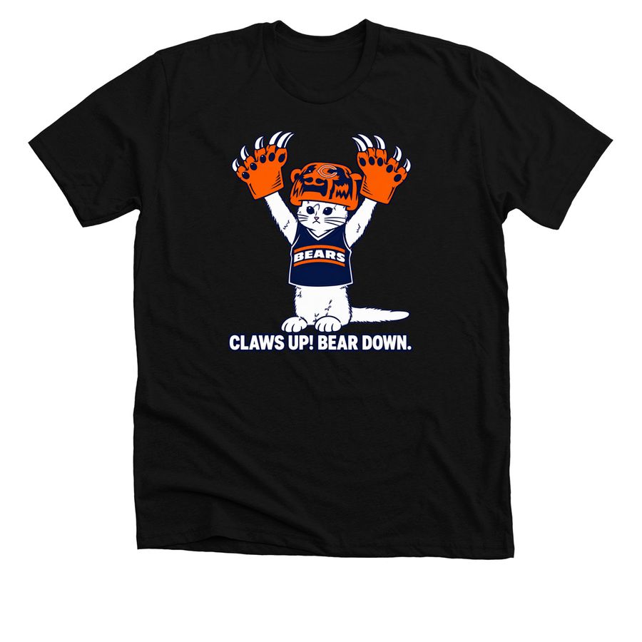 Chicago Bears-Claws up Bear Down. T-Shirt, a Solid Black Blend Premium Unisex Tee