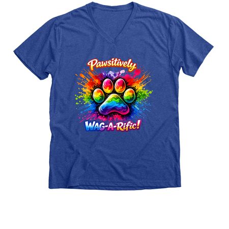 WAG-A-Rific!, a Heather True Royal Premium V-Neck Tee