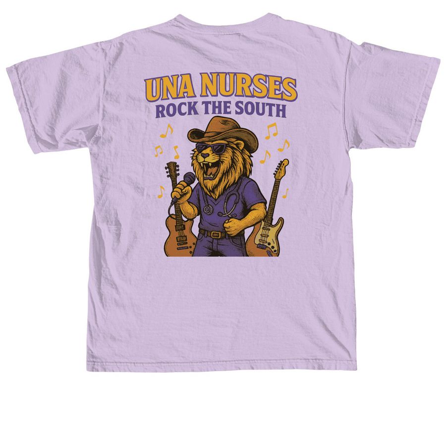 UNA Faculty, a Orchid Comfort Colors Unisex Tee (back-view)